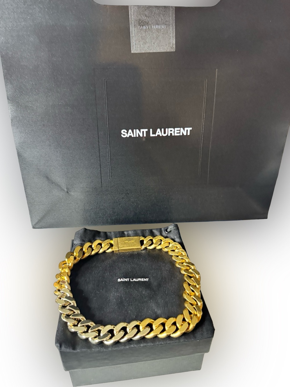 Saint Laurent Gold Link Collar Necklace - Picture 3 of 6